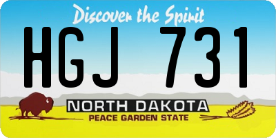 ND license plate HGJ731