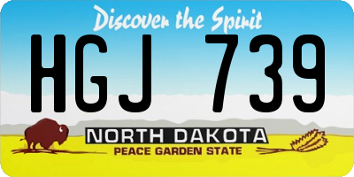 ND license plate HGJ739