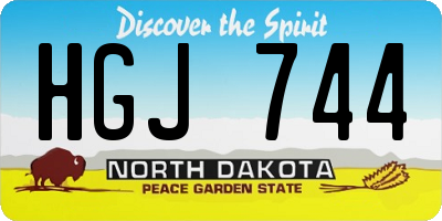 ND license plate HGJ744