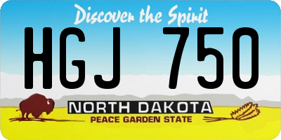 ND license plate HGJ750
