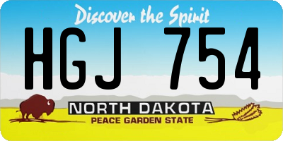 ND license plate HGJ754