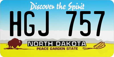 ND license plate HGJ757
