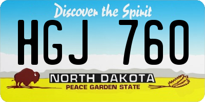 ND license plate HGJ760