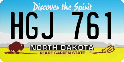 ND license plate HGJ761