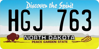 ND license plate HGJ763
