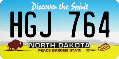 ND license plate HGJ764