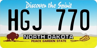 ND license plate HGJ770