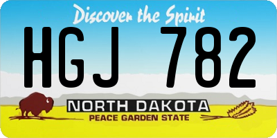 ND license plate HGJ782