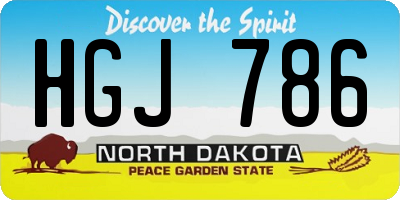 ND license plate HGJ786