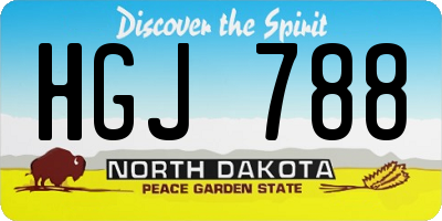 ND license plate HGJ788