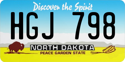ND license plate HGJ798