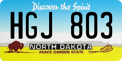 ND license plate HGJ803