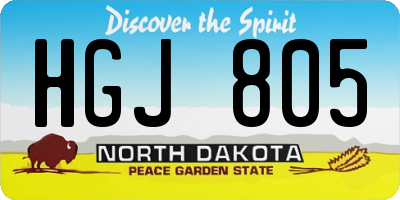 ND license plate HGJ805