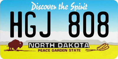 ND license plate HGJ808
