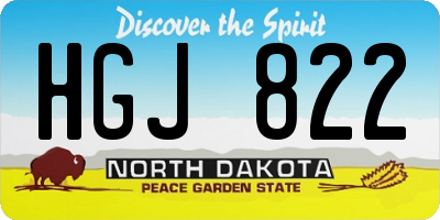 ND license plate HGJ822