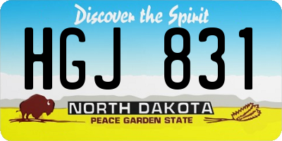ND license plate HGJ831