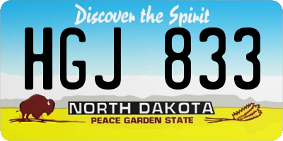 ND license plate HGJ833