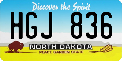 ND license plate HGJ836
