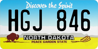 ND license plate HGJ846