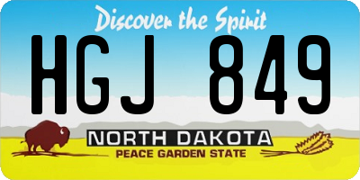 ND license plate HGJ849