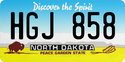 ND license plate HGJ858