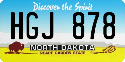 ND license plate HGJ878