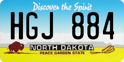 ND license plate HGJ884