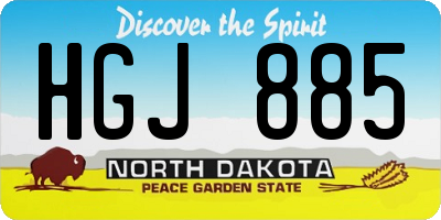ND license plate HGJ885