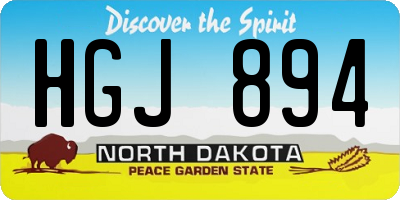 ND license plate HGJ894