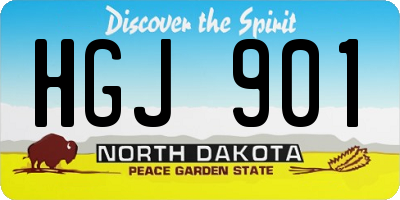 ND license plate HGJ901