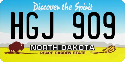 ND license plate HGJ909