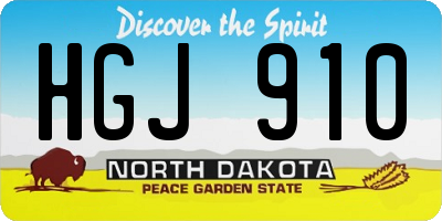 ND license plate HGJ910