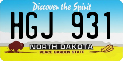 ND license plate HGJ931