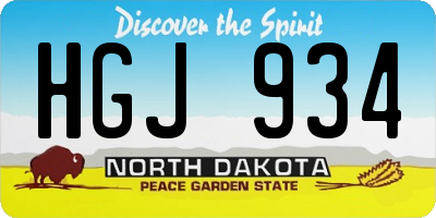 ND license plate HGJ934