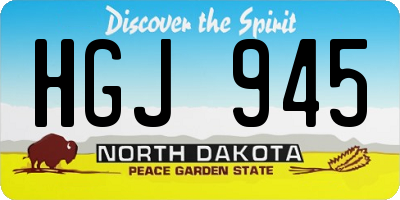 ND license plate HGJ945