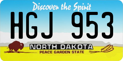 ND license plate HGJ953