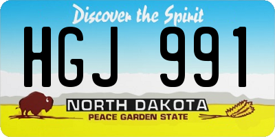 ND license plate HGJ991