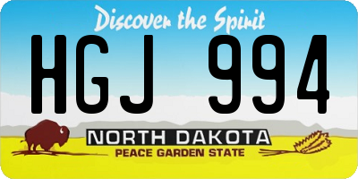ND license plate HGJ994