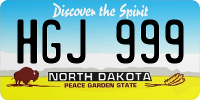 ND license plate HGJ999