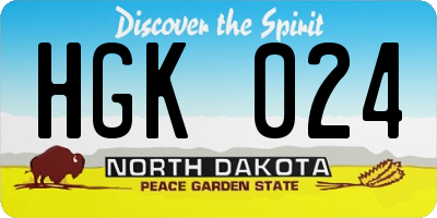 ND license plate HGK024