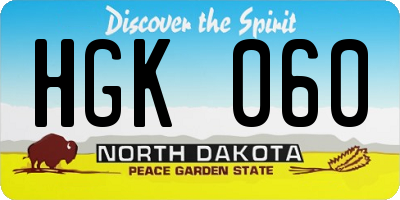 ND license plate HGK060
