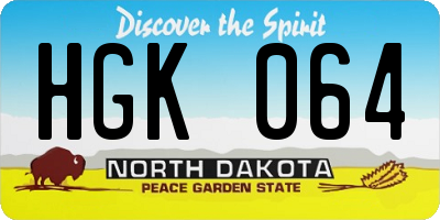 ND license plate HGK064
