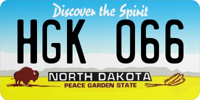 ND license plate HGK066