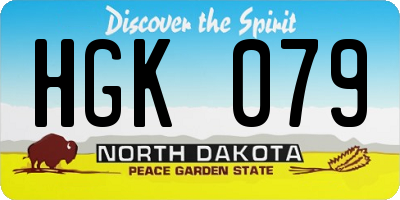 ND license plate HGK079
