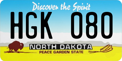 ND license plate HGK080