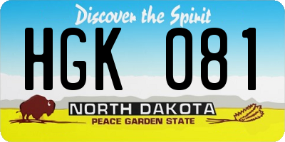 ND license plate HGK081