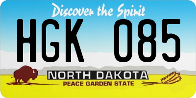 ND license plate HGK085