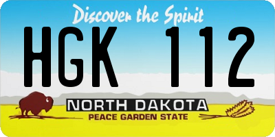 ND license plate HGK112