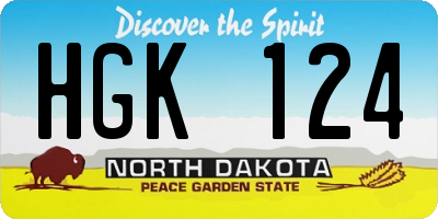 ND license plate HGK124