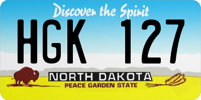 ND license plate HGK127